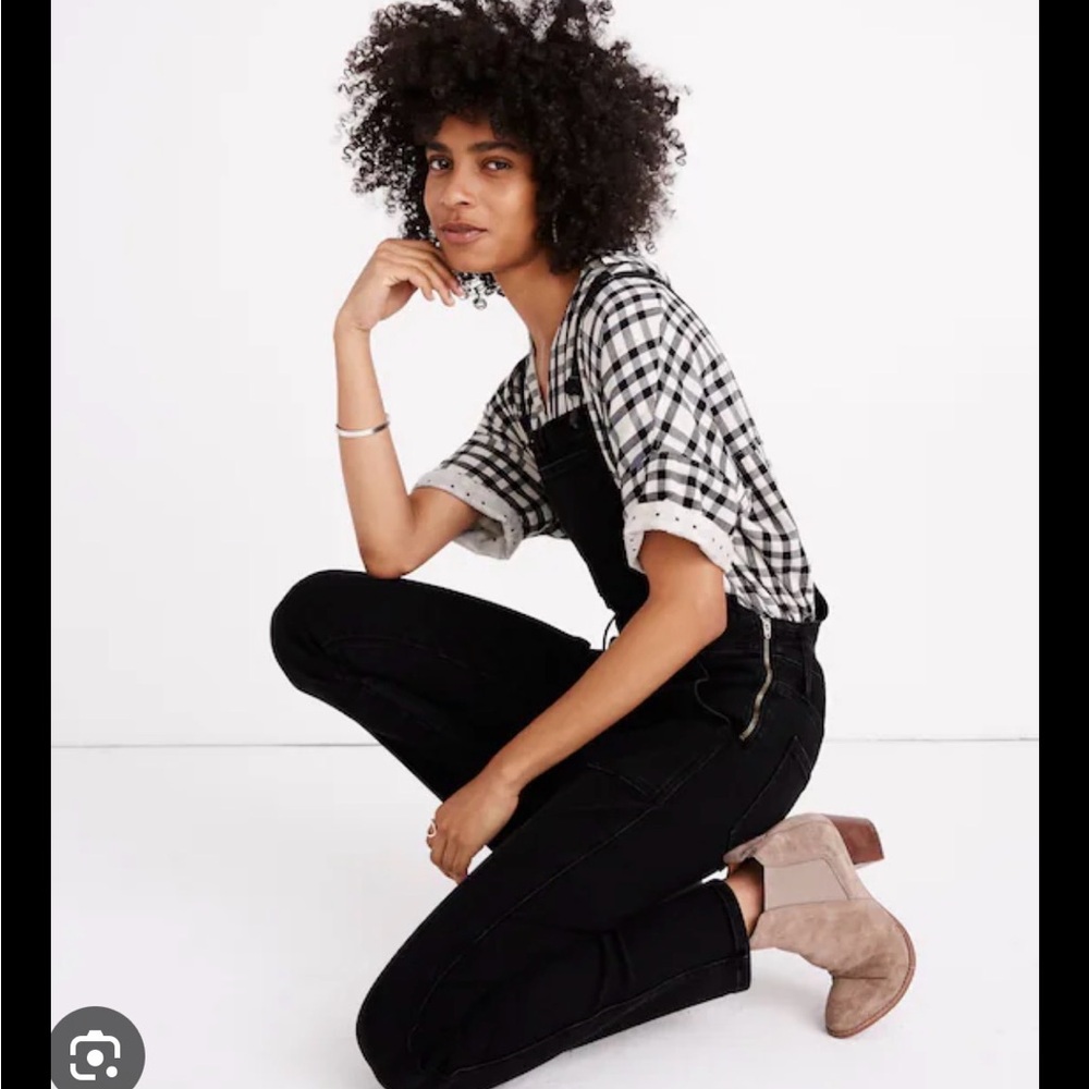 Madewell Black Denim Overalls